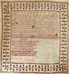 American Child s Sampler Circa 1845 by Julia Ellen Painter Aged 9 Years Old  - 2725301