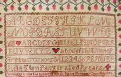 American Child s Sampler Circa 1845 by Julia Ellen Painter Aged 9 Years Old  - 2725341