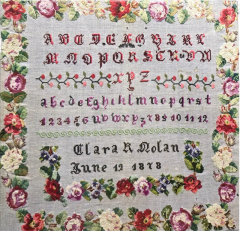 American Childs Sampler Circa 1887 by Clara R Nolan  - 3008461