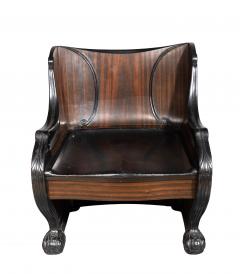American Classical Revival Macassar Ebony Throne Chair From The Frick Estate - 4507034