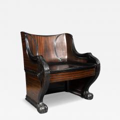 American Classical Revival Macassar Ebony Throne Chair From The Frick Estate - 4508531