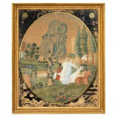 American Classical Schoolgirl Watercolor Of Moses in The Bulrushes  - 4723433