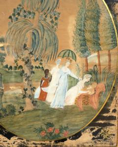American Classical Schoolgirl Watercolor Of Moses in The Bulrushes  - 4723559