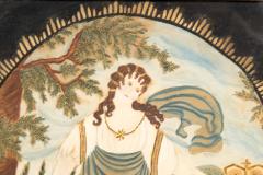 American Classical Watercolor On Paper Of A Female Figure By A Lion And Crown - 4723545