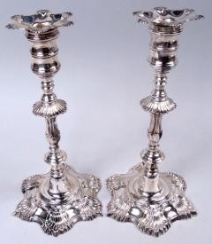 American Colonial Sterling Silver Candlesticks After Myer Myers - 4337487