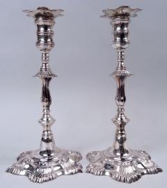 American Colonial Sterling Silver Candlesticks After Myer Myers - 4337517