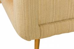 American Contemporary Beige FabricBronze Leg Lounge Armchair - 2792144