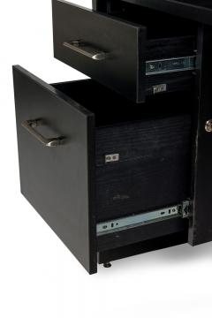 American Contemporary Black Laminate Suspended Twin Pedestal Reception Desk - 4665577