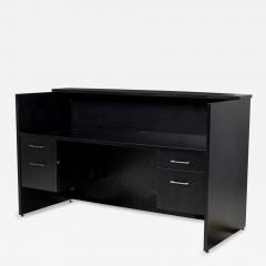 American Contemporary Black Laminate Suspended Twin Pedestal Reception Desk - 4694629