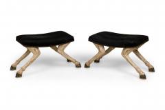 American Contemporary Custom Made Horse Leg Saddle Stool Bench - 4635256