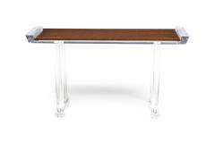 American Contemporary Lucite Console Table with Glass Top - 4650234