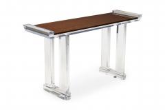 American Contemporary Lucite Console Table with Glass Top - 4650236