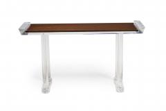 American Contemporary Lucite Console Table with Glass Top - 4650237