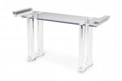 American Contemporary Lucite Console Table with Glass Top - 4650238