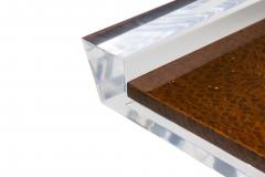 American Contemporary Lucite Console Table with Glass Top - 4650242