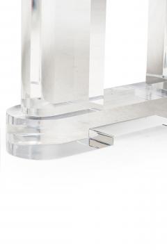 American Contemporary Lucite Console Table with Glass Top - 4650243