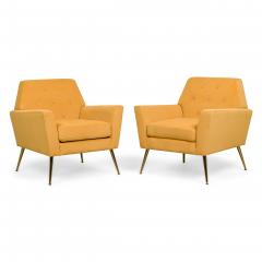 American Contemporary Mustard Yellow Velvet Chairs - 4708831
