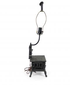 American Country Black Iron Stove Table Lamp - 1380164