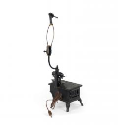 American Country Black Iron Stove Table Lamp - 4666276