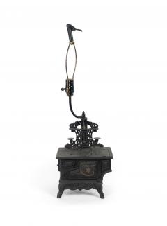 American Country Black Iron Stove Table Lamp - 4666277