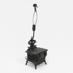 American Country Black Iron Stove Table Lamp - 4729136