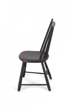 American Country Child Sized Dark Brown Painted Windsor Chair - 4170623