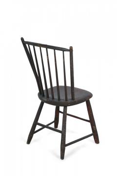 American Country Child Sized Dark Brown Painted Windsor Chair - 4170627