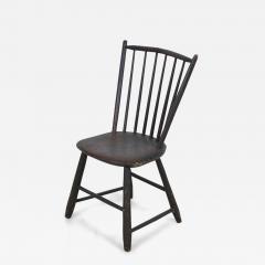 American Country Child Sized Dark Brown Painted Windsor Chair - 4193702