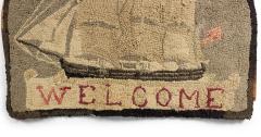 American Country Hooked Welcome Ship Rug - 4665722