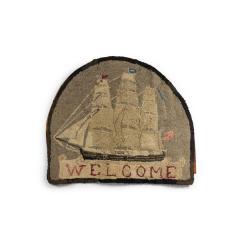 American Country Hooked Welcome Ship Rug - 4694613