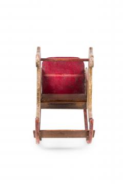 American Country Painted and Carved Wooden Rocking Horse - 4407832