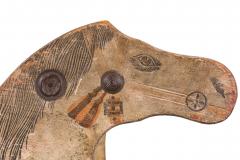 American Country Painted and Carved Wooden Rocking Horse - 4407836