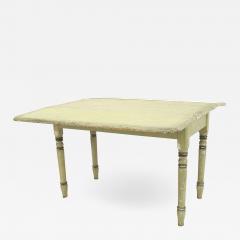 American Country Rustic Green Painted Drop Leaf Table - 1431592