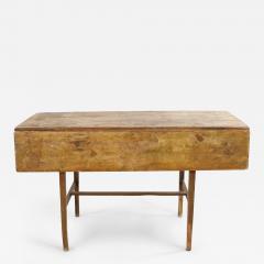 American Country Rustic Pine Wood Drop Leaf Dining Table - 4186194