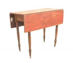 American Country Rustic Red Painted Drop Leaf Table - 1429641
