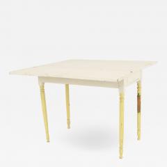 American Country Rustic White Painted Drop Leaf Table - 1431593