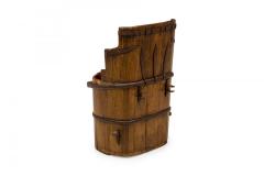 American Country Rustic Wooden Plank and Iron Barrel Umbrella Stand - 4672657