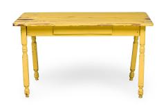 American Country Rustic Yellow Painted Dining Table - 4660989