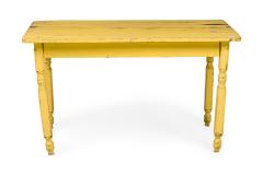 American Country Rustic Yellow Painted Dining Table - 4660991