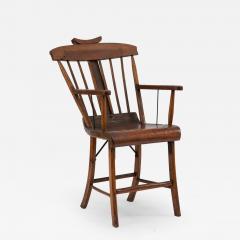 American Country Stained Pine Spindle Back Armchair - 4728918