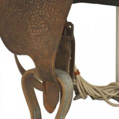 American Country Western Leather Horse Saddle and Blanket - 4660727