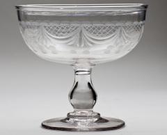 American Cut Etched Compote Circa 1835 - 261656