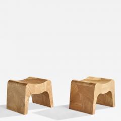 American Designer Stools in Oak USA 1980s - 4797920