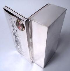 American Edwardian Sterling Silver Fox Hunt Box with Essex Crystal - 4533518