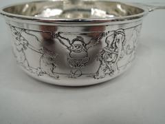 American Edwardian Sterling Silver Porringer with Circus Animals - 3760179