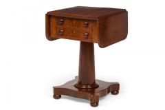American Empire Mahogany Drop Leaf Two Drawer Bedside End Table - 4170349
