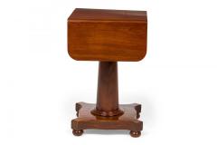American Empire Mahogany Drop Leaf Two Drawer Bedside End Table - 4170350