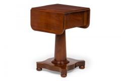 American Empire Mahogany Drop Leaf Two Drawer Bedside End Table - 4170351