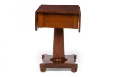 American Empire Mahogany Drop Leaf Two Drawer Bedside End Table - 4170352