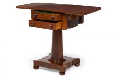 American Empire Mahogany Drop Leaf Two Drawer Bedside End Table - 4170353